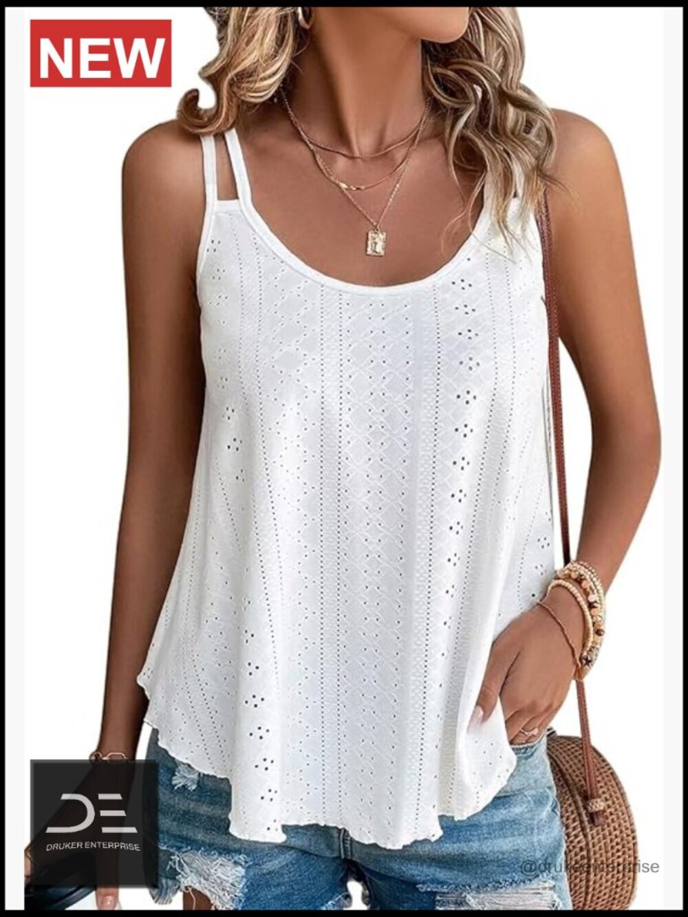 Women's Cute Tank Top Sleeveless Spaghetti Strap Scoop Neck Loose Casual Summer